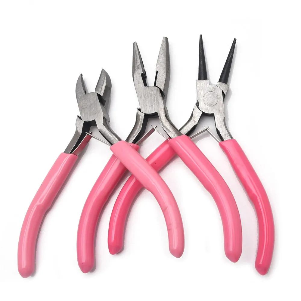 3-4Pcs Jewelry Pliers Set, Carbon Steel Cutting Pliers,Chain-Nose Pliers,Round Nose Plier For Jewelry DIY Making tool
