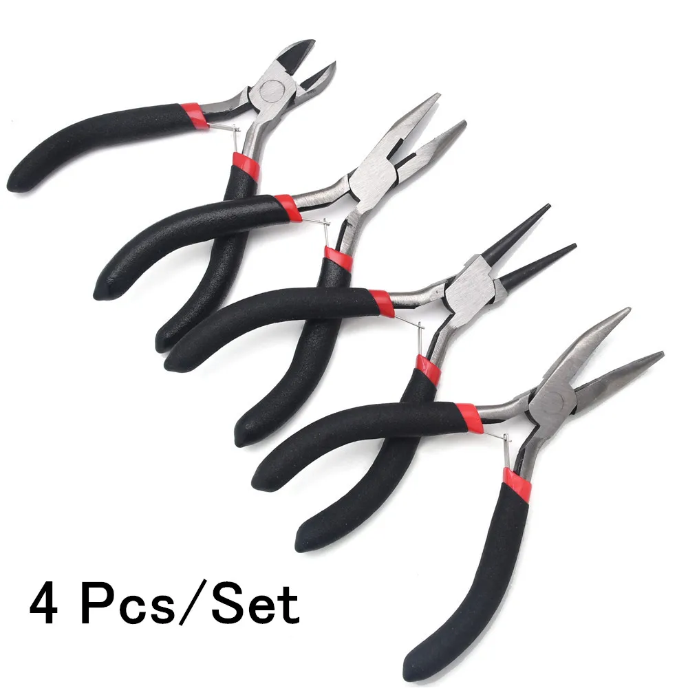 3-4Pcs Jewelry Pliers Set, Carbon Steel Cutting Pliers,Chain-Nose Pliers,Round Nose Plier For Jewelry DIY Making tool