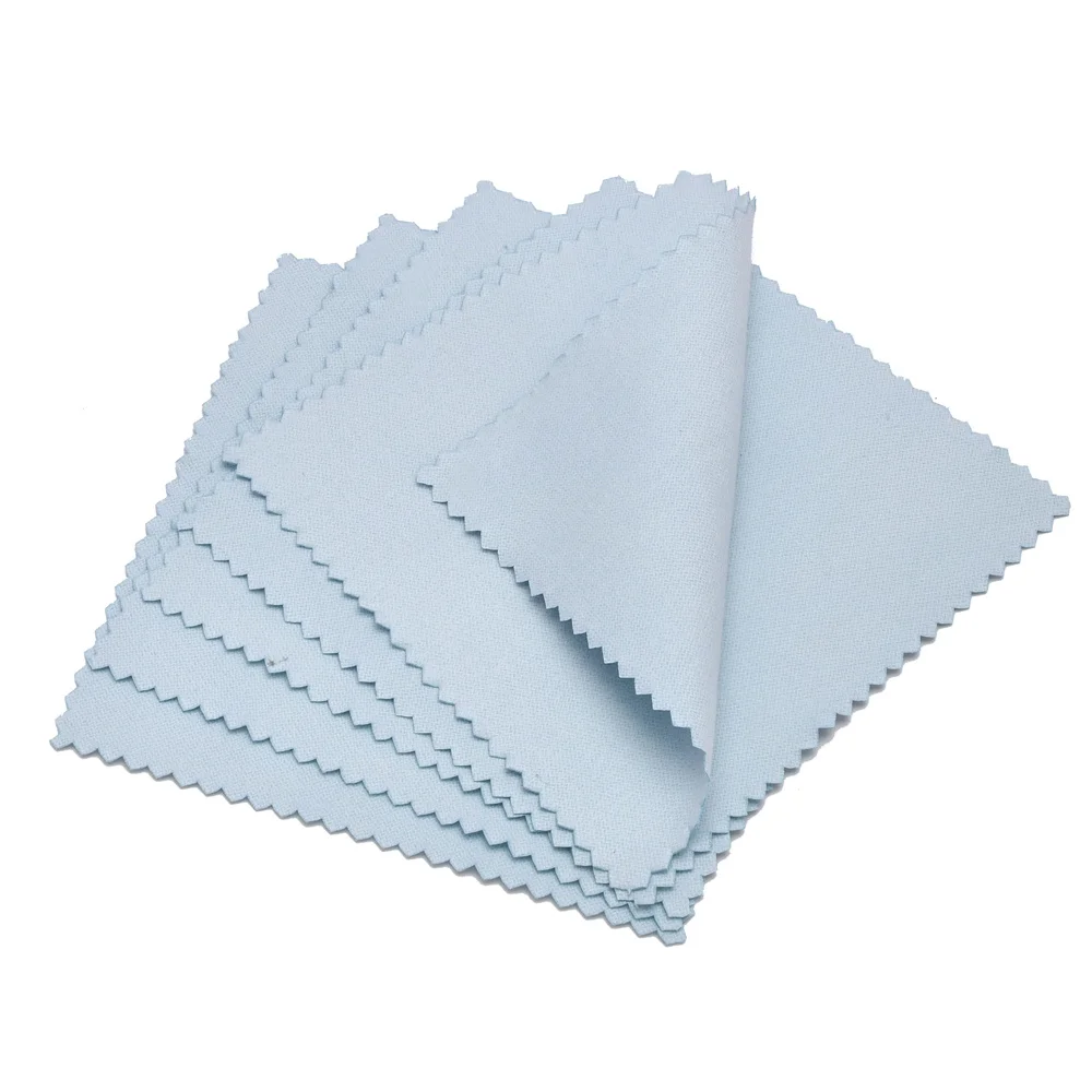 60mm 80mm 100mm Jewelry Polishing Cloth Double-Sided Cleaning Cloth for Gold Silver Jewelry Tools 10-30Pcs