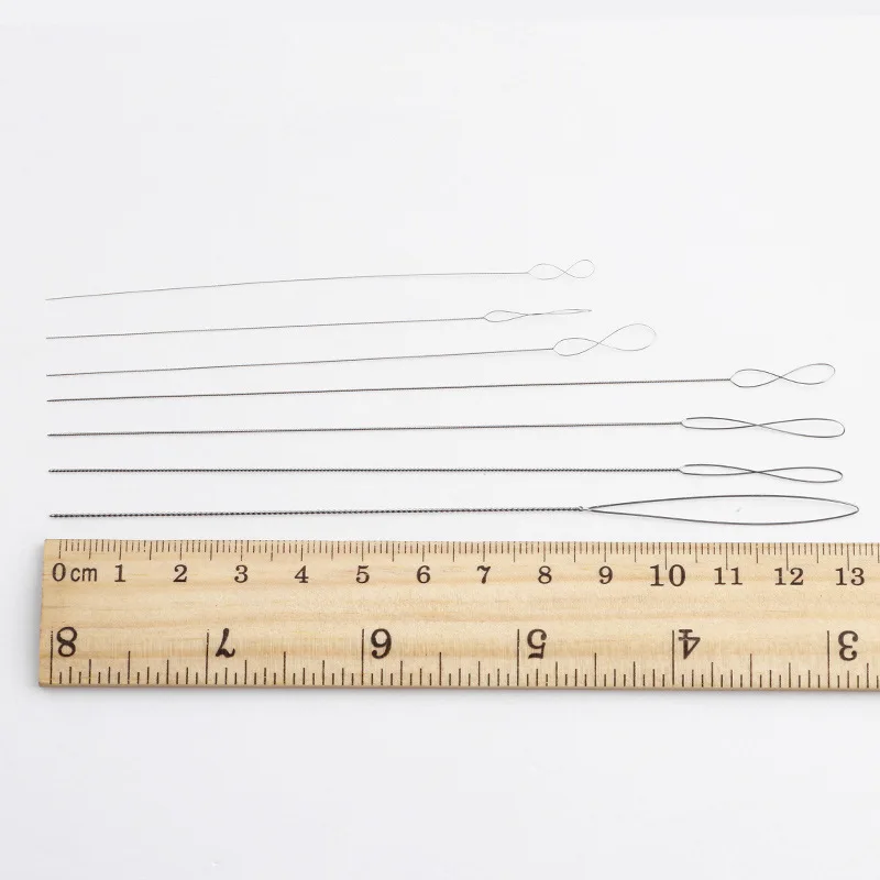 2Pcs/Lot Stainless Steel Big Eye Beading Needles Easy Thread String Cord Pins For Beads and Pearls DIY Jewellry Making Tools