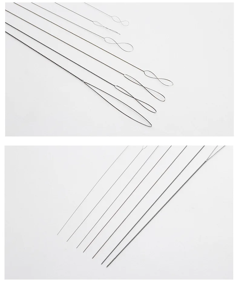 2Pcs/Lot Stainless Steel Big Eye Beading Needles Easy Thread String Cord Pins For Beads and Pearls DIY Jewellry Making Tools