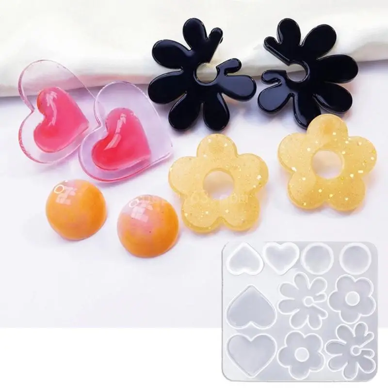 3D Irregular Earring Silicone Molds Epoxy Resin Mold DIY Resin Pendant Jewelry Keychain Crafts Making Tool Non-stick