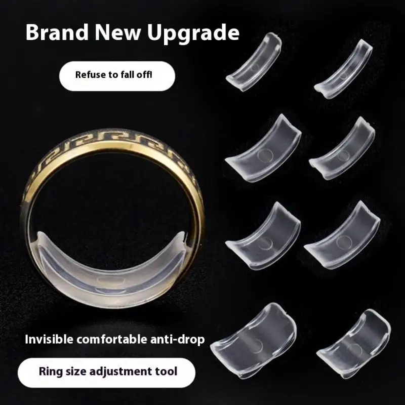 8 Sizes Silicone Ring Size Adjuster Resizer Anti-Loss Proof Invisible Ring Holder Retainer Shrinker For Rings Jewelry Tools