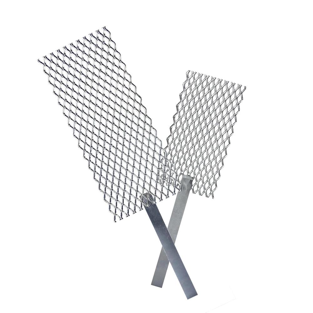 Silver PlatinumTitanium Mesh Gold Platinzed Titanium Mesh Metal Electroplating Anode with Handle for Jewelry Plating Machine