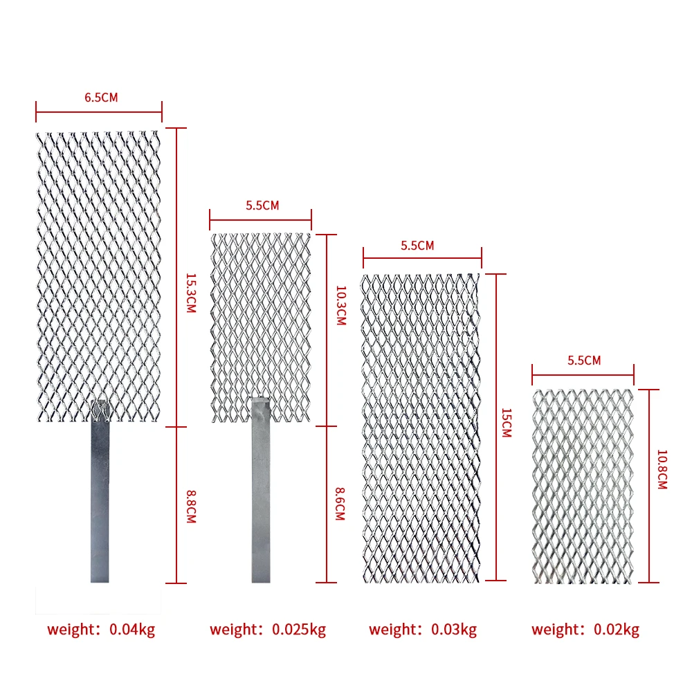 Silver PlatinumTitanium Mesh Gold Platinzed Titanium Mesh Metal Electroplating Anode with Handle for Jewelry Plating Machine