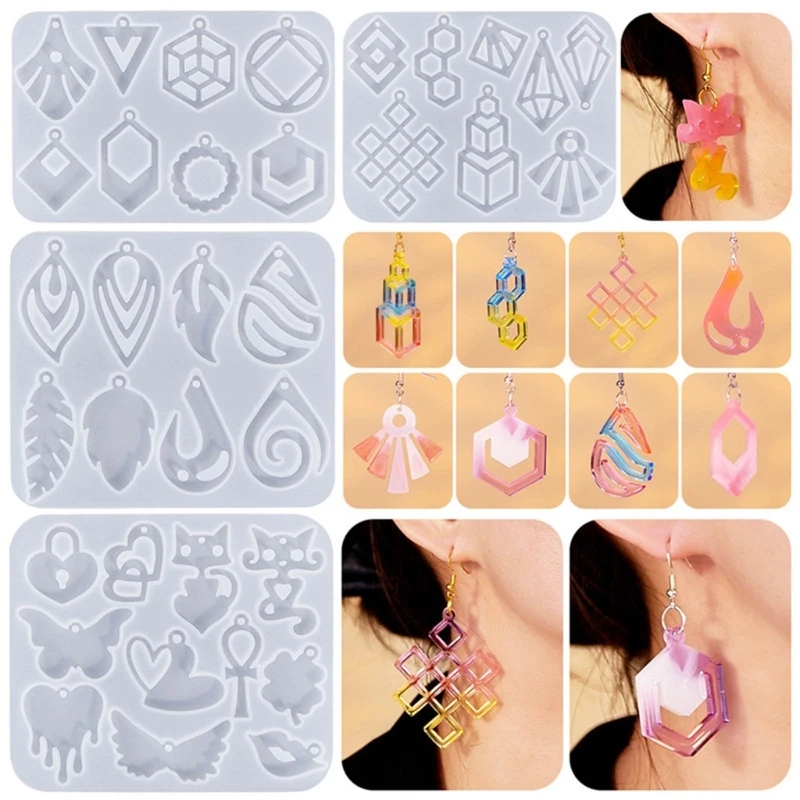 Earring Resin Mold Vintage Pendant Silicone Mould Epoxy Resin Jewelry Making Molds Droplet Animal Charm DIY Mold Jewelry
