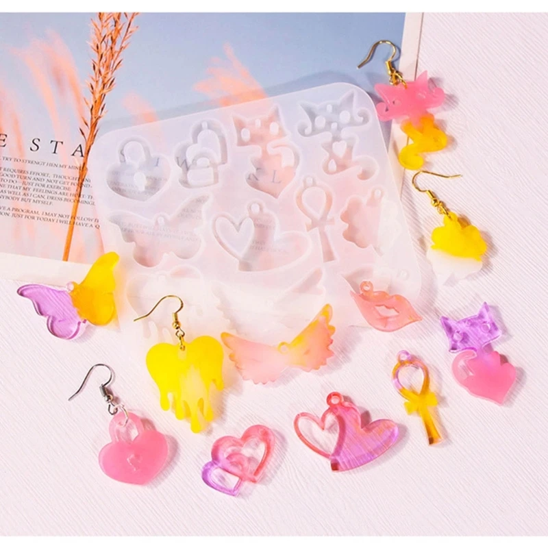 Earring Resin Mold Vintage Pendant Silicone Mould Epoxy Resin Jewelry Making Molds Droplet Animal Charm DIY Mold Jewelry