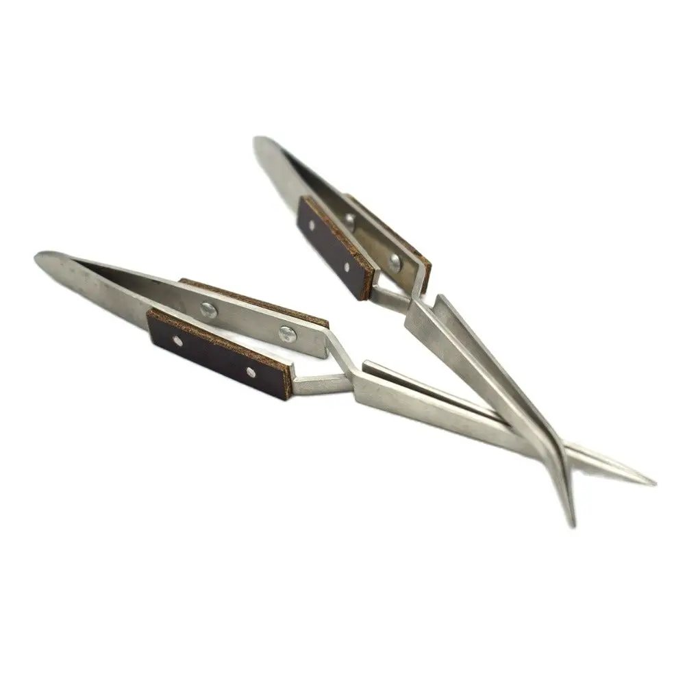 1 Piece Stainless Steel Welding Clamp Serrated Jaw Cross Locking Soldering Tweezers for Jewelry Making Gold Smith Precision Tool