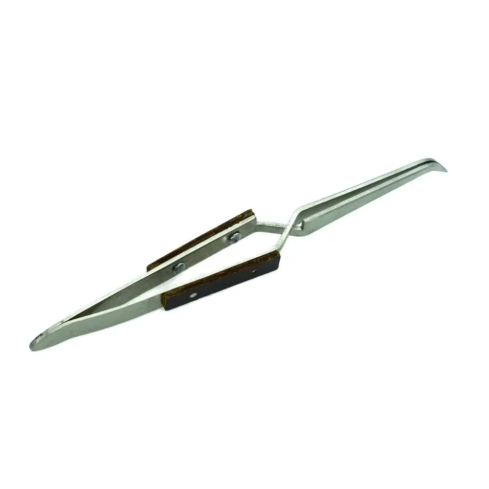 1 Piece Stainless Steel Welding Clamp Serrated Jaw Cross Locking Soldering Tweezers for Jewelry Making Gold Smith Precision Tool