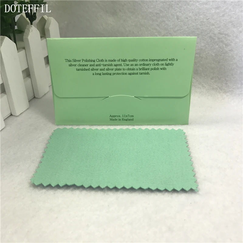 DOTEFFIL 925 Sterling silver Jewelry Cleaning Cloth Silver Polishing Cloth 11x7cm Women 925 Silver Jewelry Cleaning Cloth