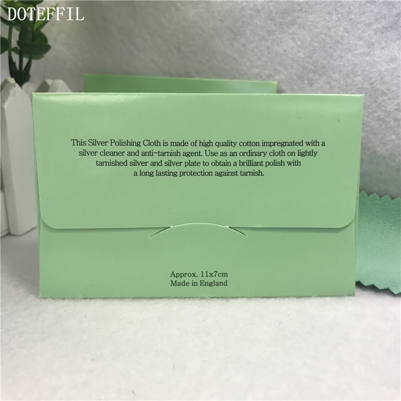 DOTEFFIL 925 Sterling silver Jewelry Cleaning Cloth Silver Polishing Cloth 11x7cm Women 925 Silver Jewelry Cleaning Cloth