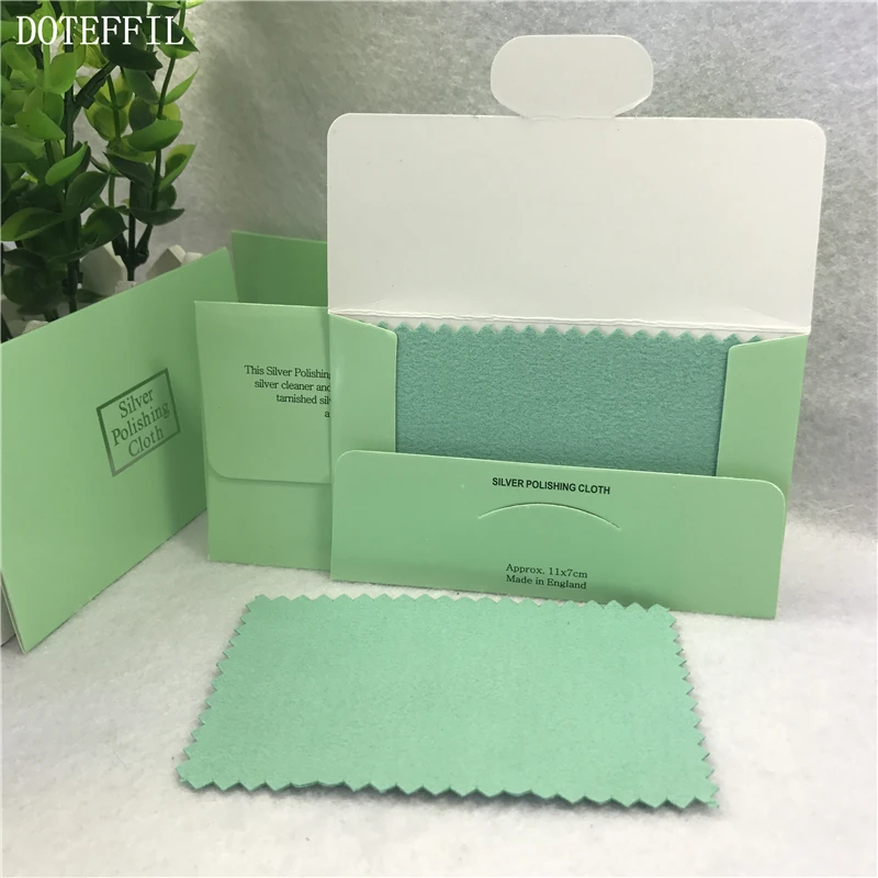 DOTEFFIL 925 Sterling silver Jewelry Cleaning Cloth Silver Polishing Cloth 11x7cm Women 925 Silver Jewelry Cleaning Cloth