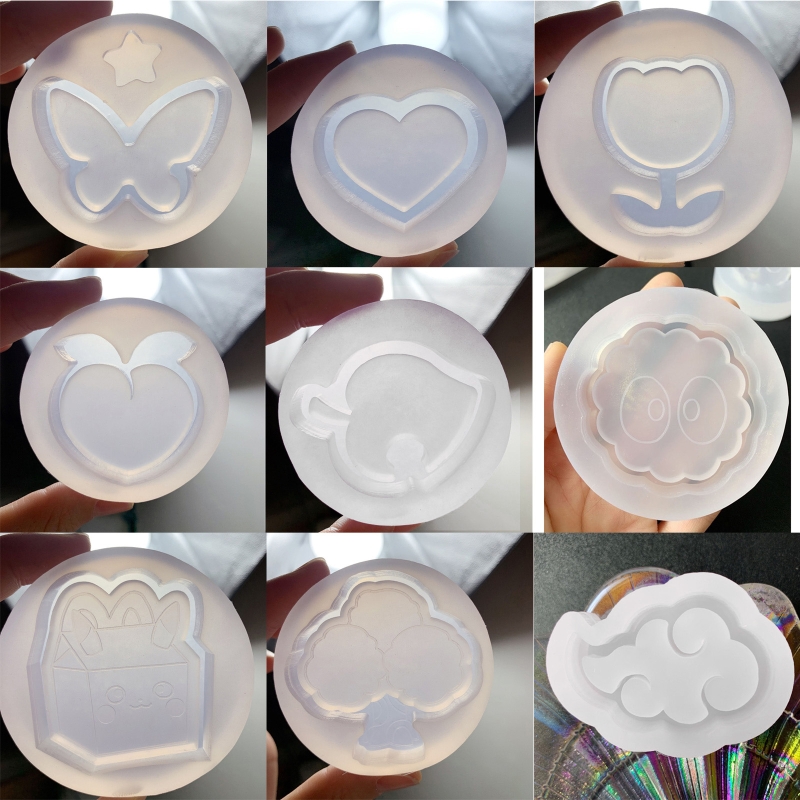 Silicone Quicksand Shaker Mold Butterfly Love Heart Peach Cloud Epoxy Resin DIY Jewelry Necklace Pendant Crafts Casting Tools