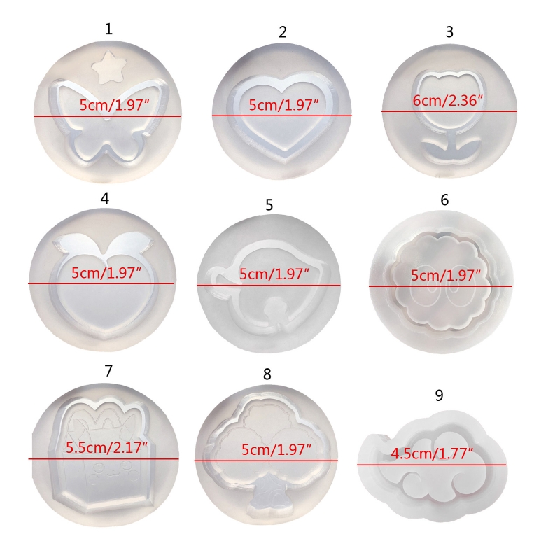 Silicone Quicksand Shaker Mold Butterfly Love Heart Peach Cloud Epoxy Resin DIY Jewelry Necklace Pendant Crafts Casting Tools