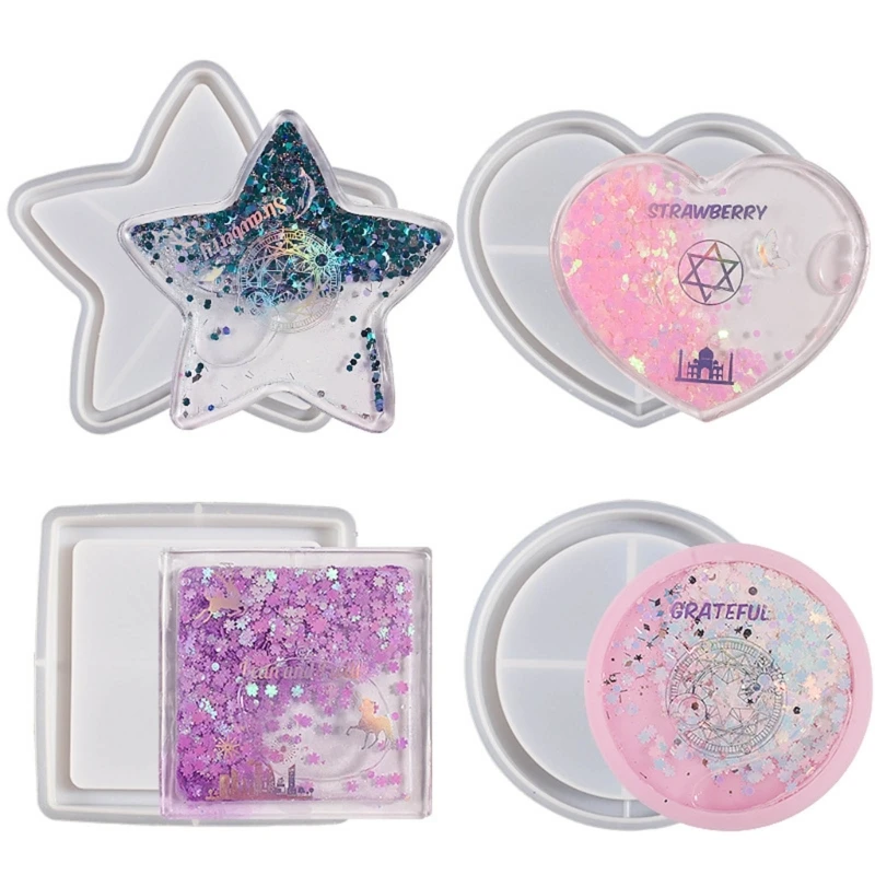 Silicone Quicksand Shaker Mold Butterfly Love Heart Peach Cloud Epoxy Resin DIY Jewelry Necklace Pendant Crafts Casting Tools