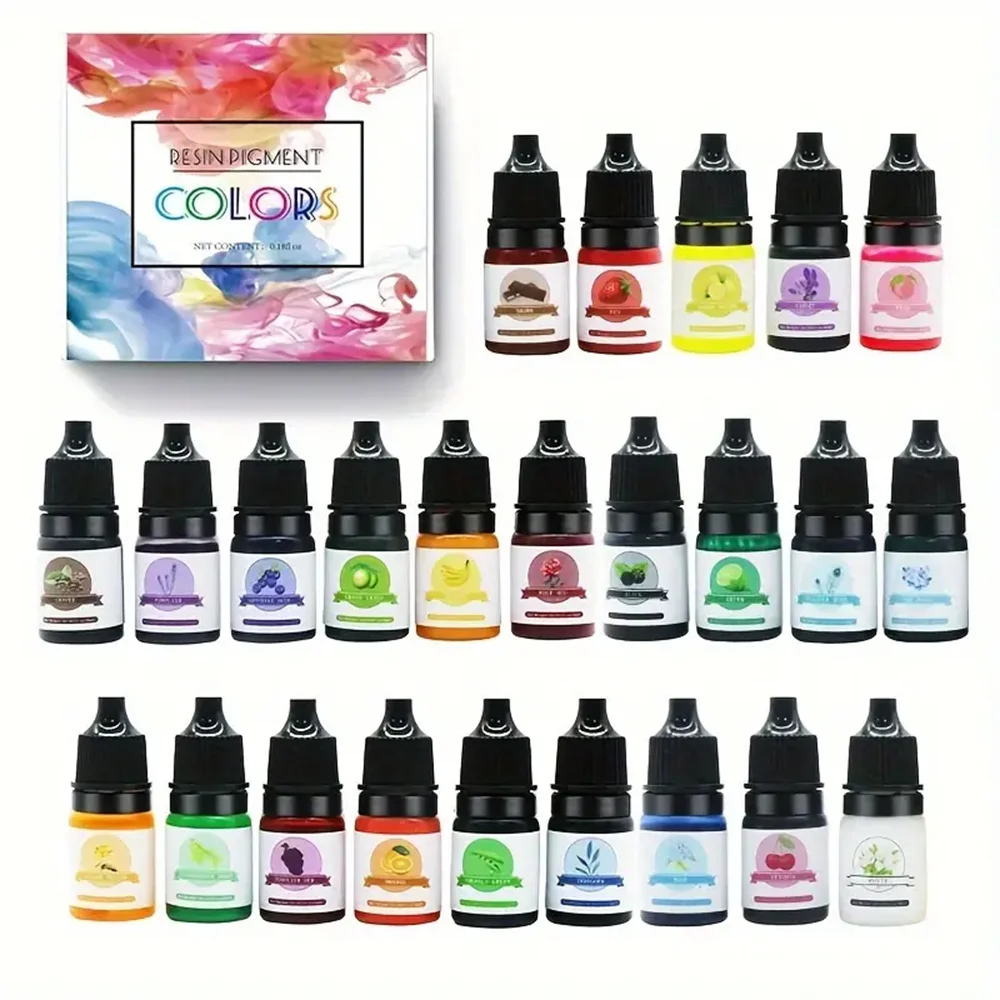 Epoxy Pigment 24 Colors 5ml Epoxy Resin Dye Liquid Epoxy Resin Colorant for Resin Art Paint Jewellery Crafts Coloring