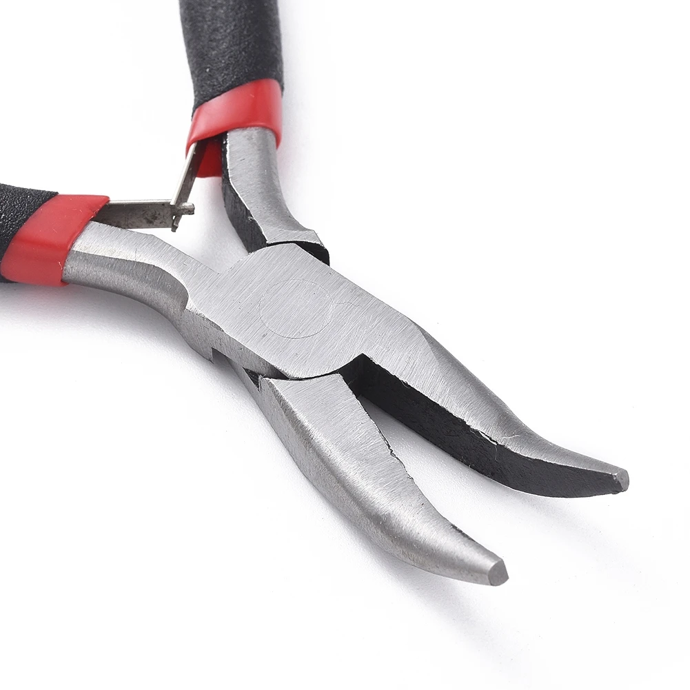 PandaHall Jewelry Pliers Bent Nose Plier Carbon-Hardened Steel Handmade Craft Jewelry Making Tools 12.5cm long