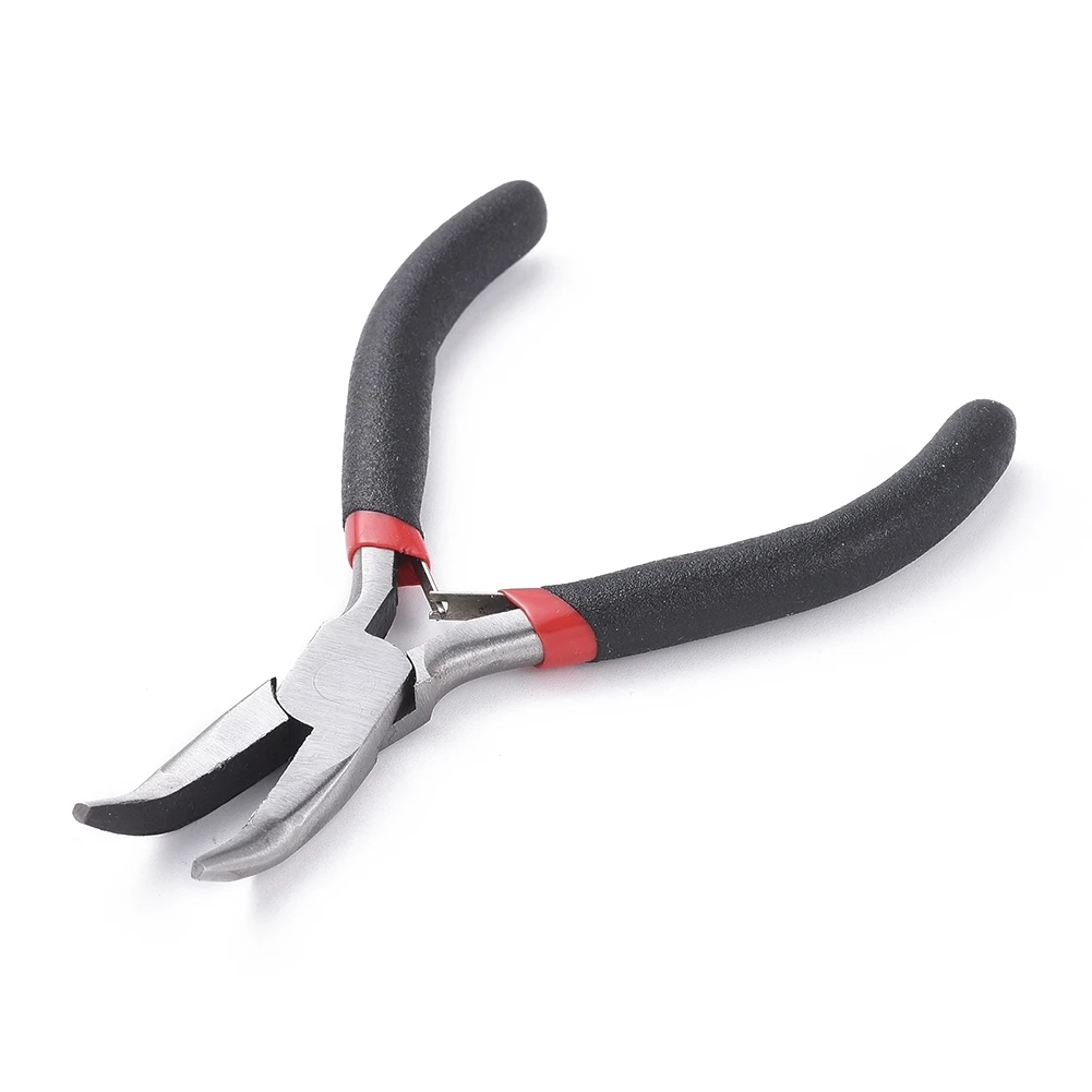 PandaHall Jewelry Pliers Bent Nose Plier Carbon-Hardened Steel Handmade Craft Jewelry Making Tools 12.5cm long