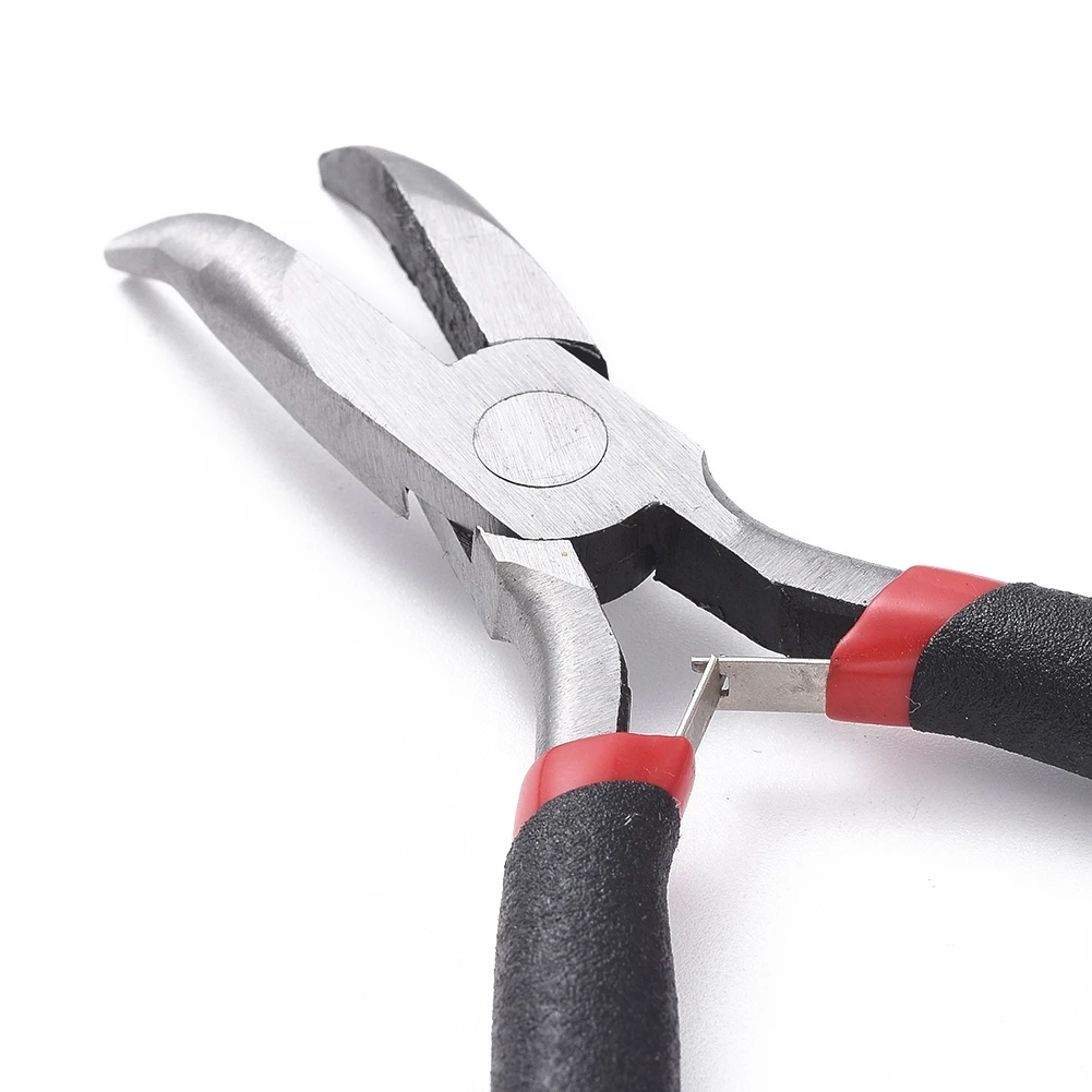 PandaHall Jewelry Pliers Bent Nose Plier Carbon-Hardened Steel Handmade Craft Jewelry Making Tools 12.5cm long