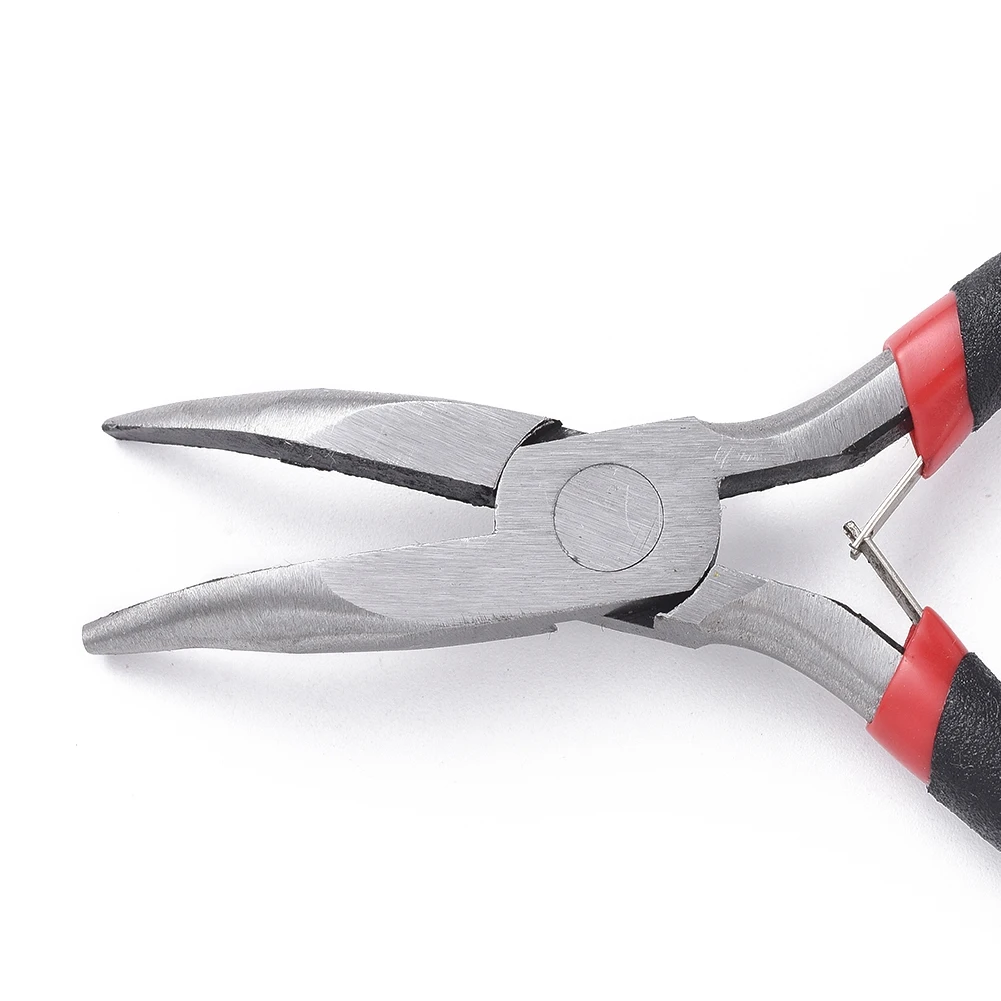 PandaHall Jewelry Pliers Bent Nose Plier Carbon-Hardened Steel Handmade Craft Jewelry Making Tools 12.5cm long