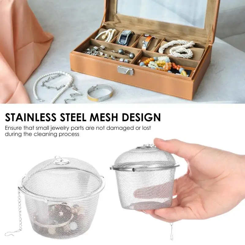 〔YY110〕Stainless Steel Jewelry Cleaner Basket With Lock And Hook Jewelry Steam Cleaner Solution For Ultrasonic Machine