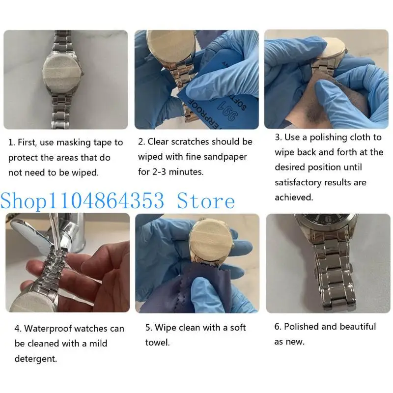 Portable Watch Polishing Cloth Durable Scratches and Oxidation Repair Cloth Cleans for Watch Collector Jewelry Enthusias