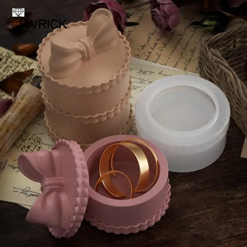 Silicone Mold Bowknot Jewelry Box Molds with Lid Cup Molds Home Decors