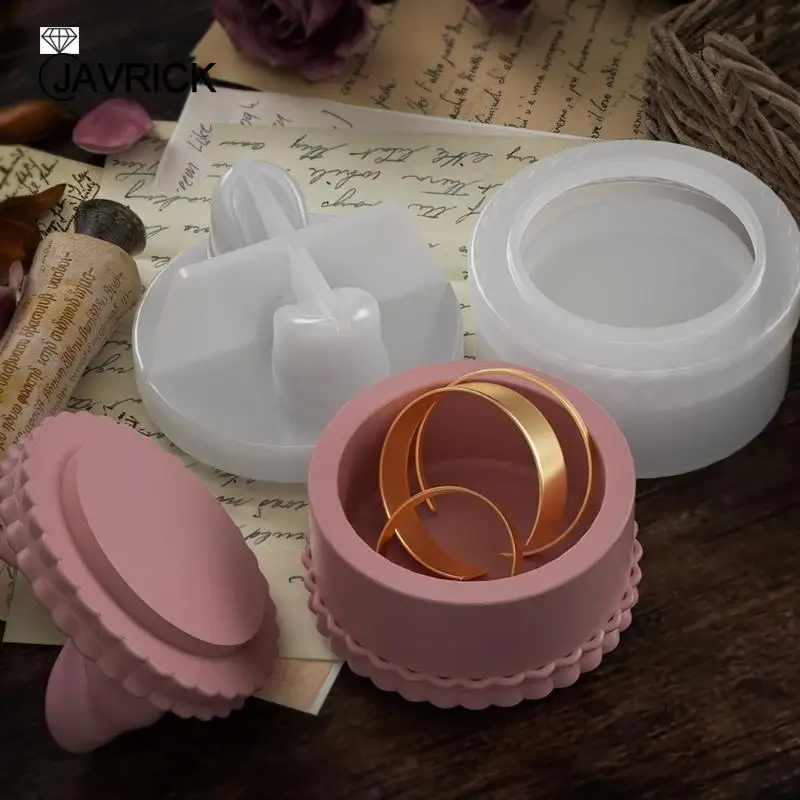 Silicone Mold Bowknot Jewelry Box Molds with Lid Cup Molds Home Decors