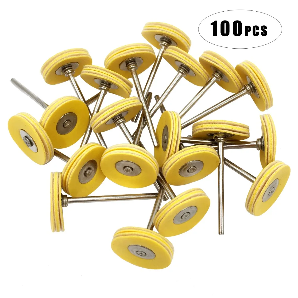 Polishing Wheel Fiber wheel Cotton wheel Wool wheel  Handle for Dremel Rotary Tools Fine Polish Jewelry Pack of 100Pcs