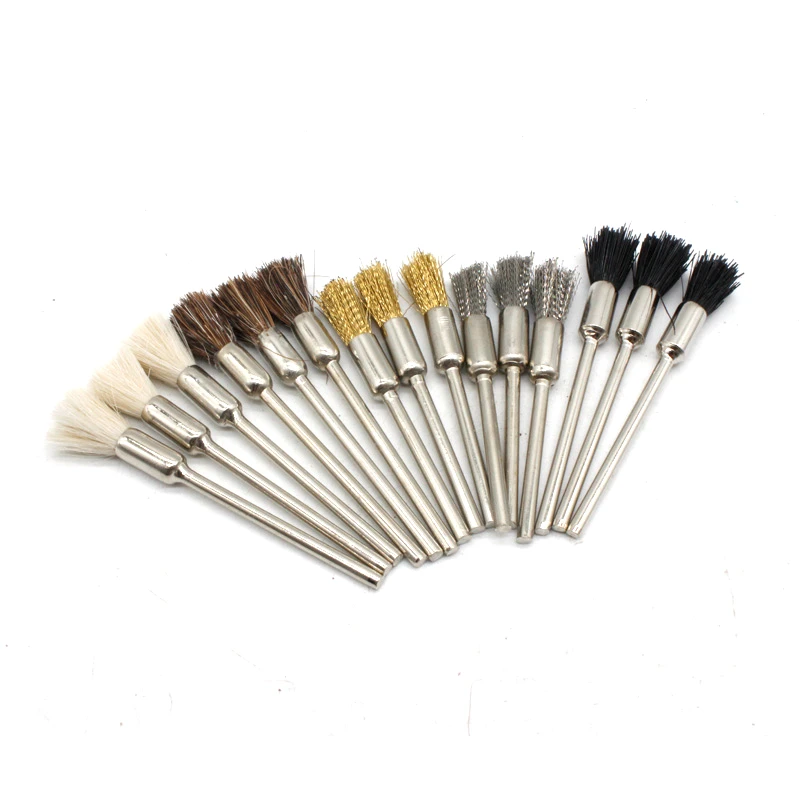 20pcs Hair Polishing Brush Abrasive Tools 2.35mm Shank Steel Wire Wheel Brushes for Metal Rust Removal