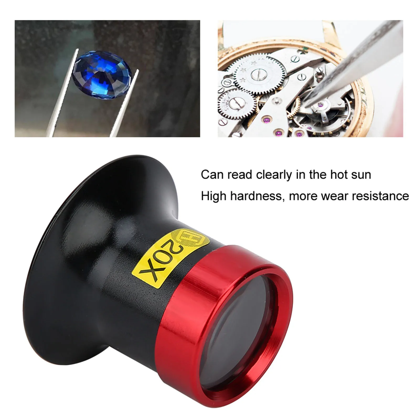 20X Watch Loupe Monocular Watch Repair Magnifier Magnifying Glass Sapphire Mirror Lens Jewelry Watch Repair Tool for Watchmaker