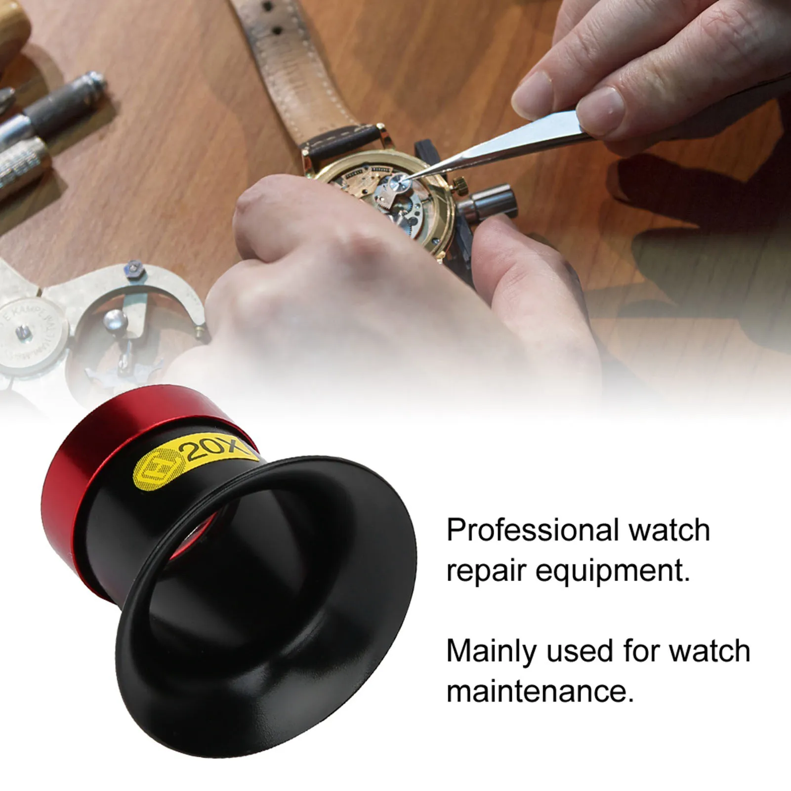 20X Watch Loupe Monocular Watch Repair Magnifier Magnifying Glass Sapphire Mirror Lens Jewelry Watch Repair Tool for Watchmaker