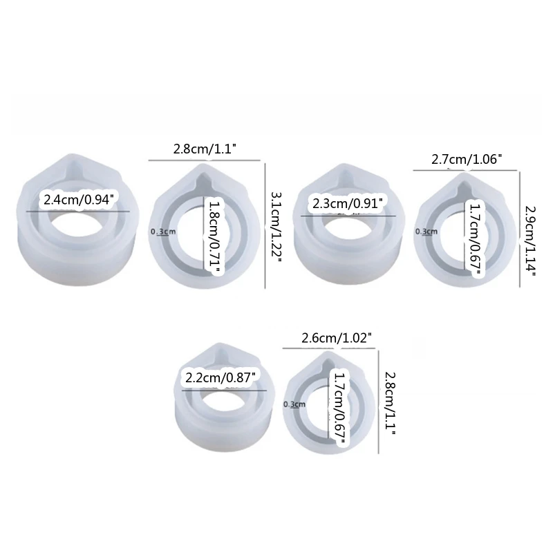 3pcs Ring Resin Molds For Jewelry Rings Silicone Casting Molds For DIY Rings Jewelry Silicone Mold Tools For Clay Epoxy Resin
