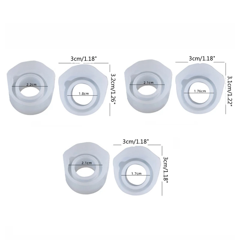 3pcs Ring Resin Molds For Jewelry Rings Silicone Casting Molds For DIY Rings Jewelry Silicone Mold Tools For Clay Epoxy Resin