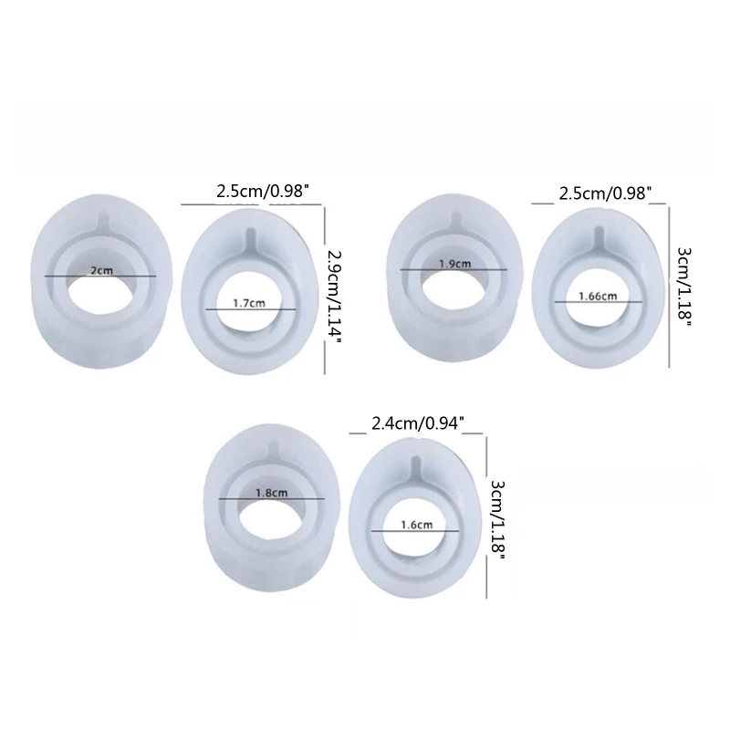 3pcs Ring Resin Molds For Jewelry Rings Silicone Casting Molds For DIY Rings Jewelry Silicone Mold Tools For Clay Epoxy Resin