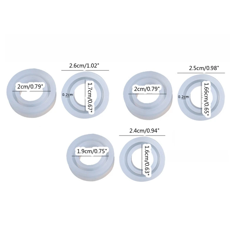 3pcs Ring Resin Molds For Jewelry Rings Silicone Casting Molds For DIY Rings Jewelry Silicone Mold Tools For Clay Epoxy Resin