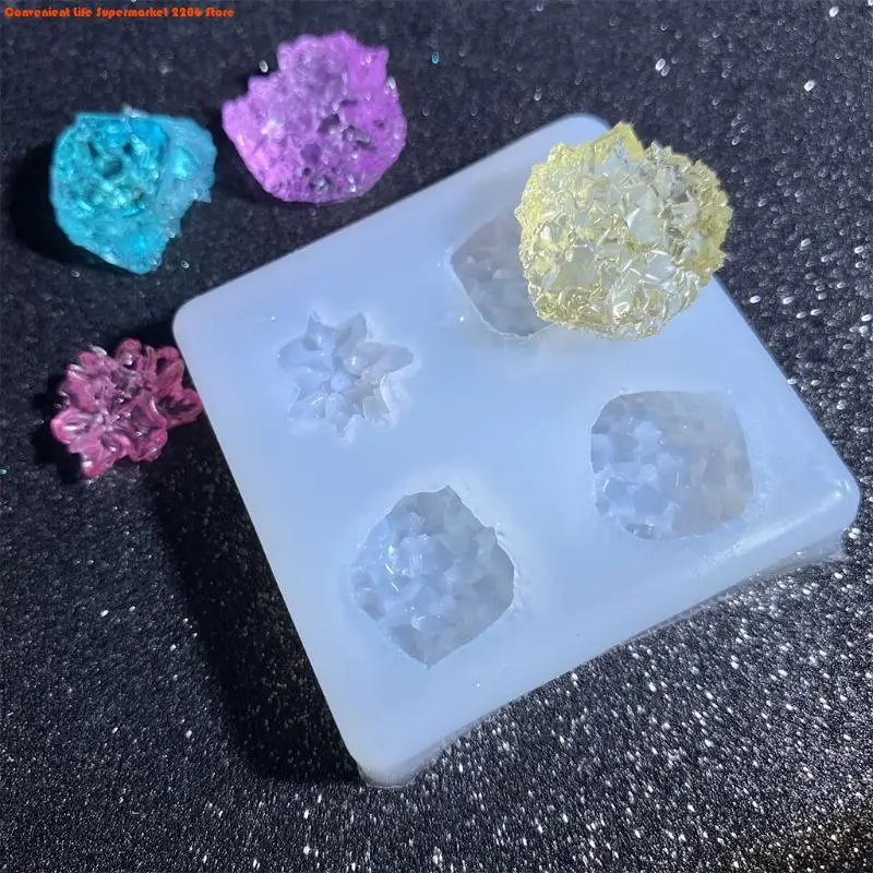 Crystal Cluster Mold Resin Simulation Original Stone UV Epoxy Resin Mold Handmade Decorations Crystal Stone Casting Mold