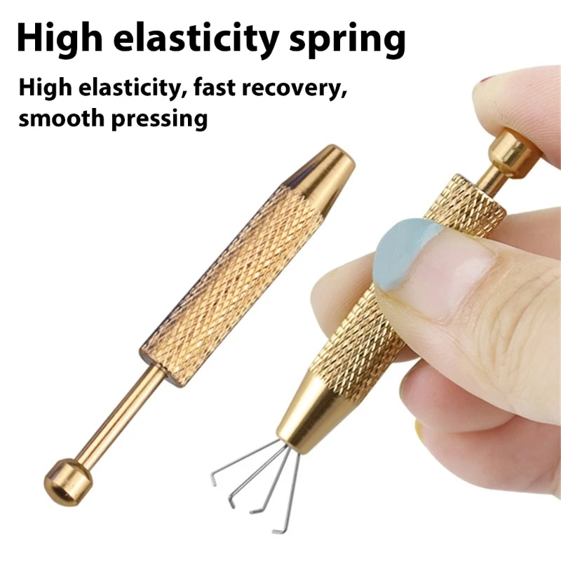 Professional Jewelry Clamp Stainless Steel Four Claw Diamonds Securing Clip Jewelry Gems Beads Holder Tweezers Picking Tool
