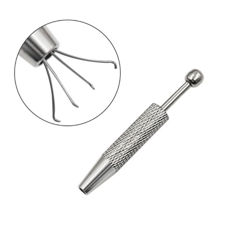 Professional Jewelry Clamp Stainless Steel Four Claw Diamonds Securing Clip Jewelry Gems Beads Holder Tweezers Picking Tool