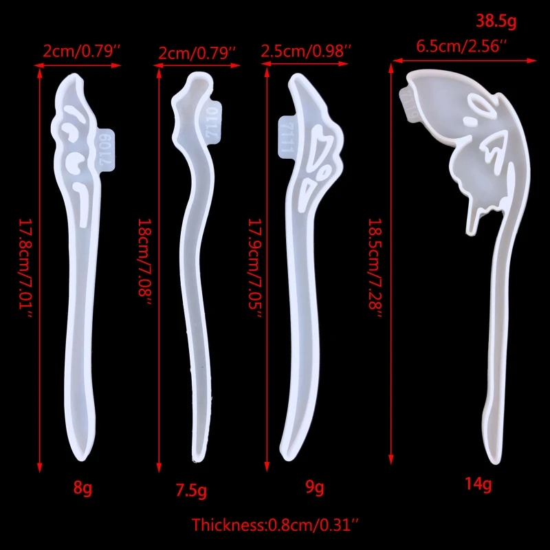 Hairpin DIY Silicone Mold Making Hair Stick Mould Jewelry Pendant DIY Crystal Epoxy Resin Mould