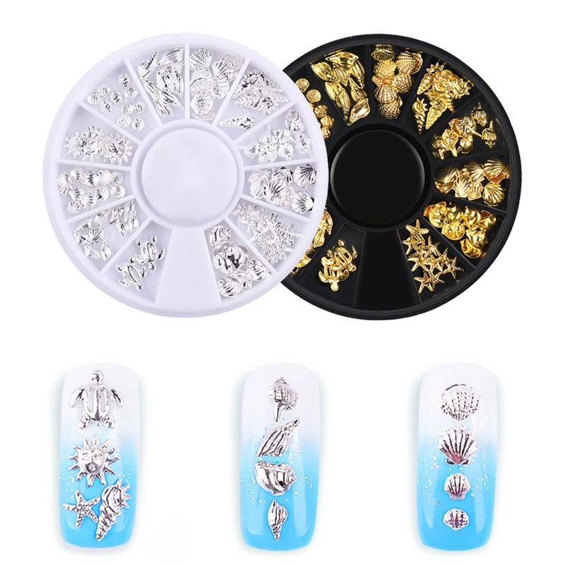 Ocean Theme Metal Rivets Resin Filler Jewelry Fillings Material Star Shell 3d Nail Art Decoration DIY Accessories