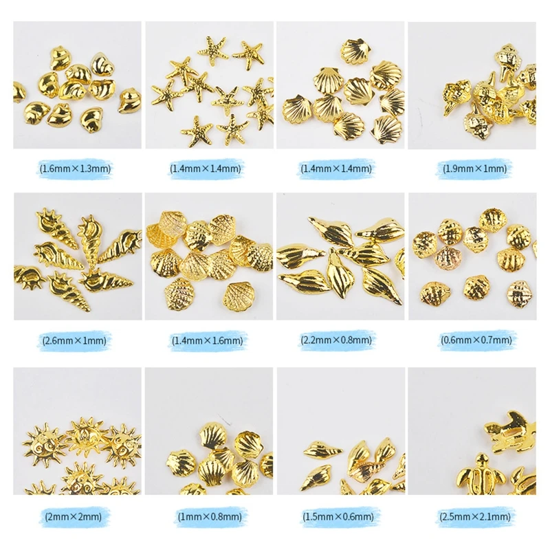 Ocean Theme Metal Rivets Resin Filler Jewelry Fillings Material Star Shell 3d Nail Art Decoration DIY Accessories
