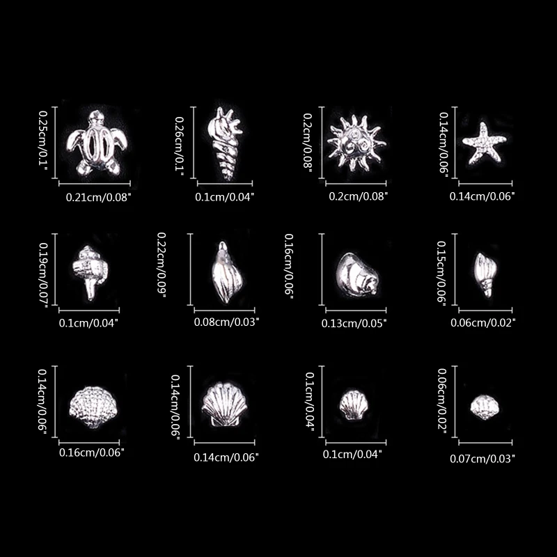 Ocean Theme Metal Rivets Resin Filler Jewelry Fillings Material Star Shell 3d Nail Art Decoration DIY Accessories