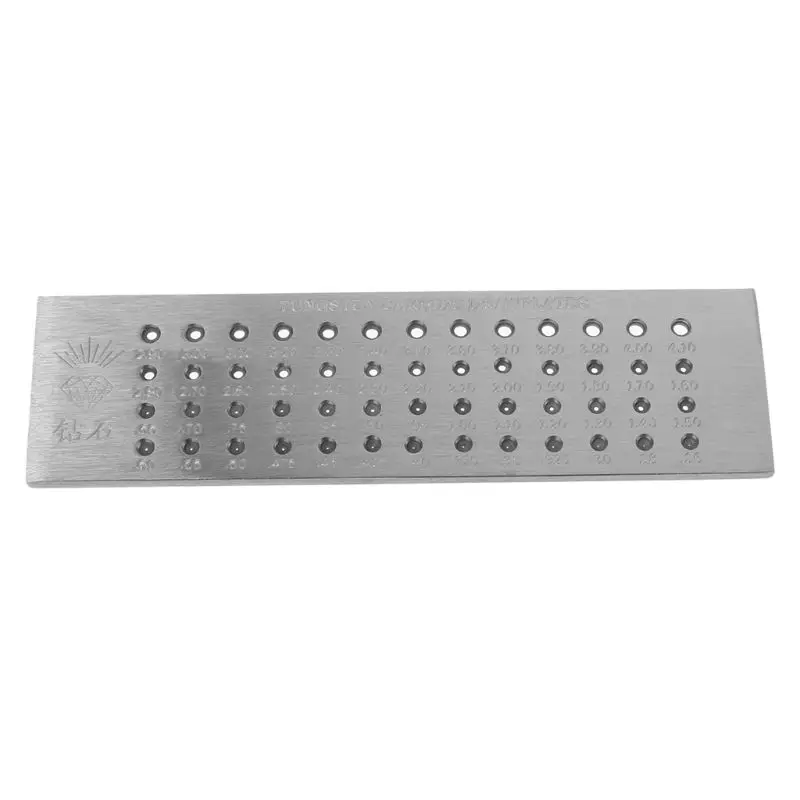 Four Rows of Gold Tools 52 Holes Tungsten Carbide Wire Drawplate for Jewelry Making Round 0.26-4.10mm for Jewelry