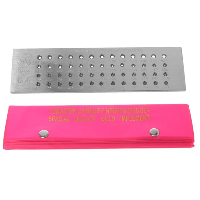 Four Rows of Gold Tools 52 Holes Tungsten Carbide Wire Drawplate for Jewelry Making Round 0.26-4.10mm for Jewelry