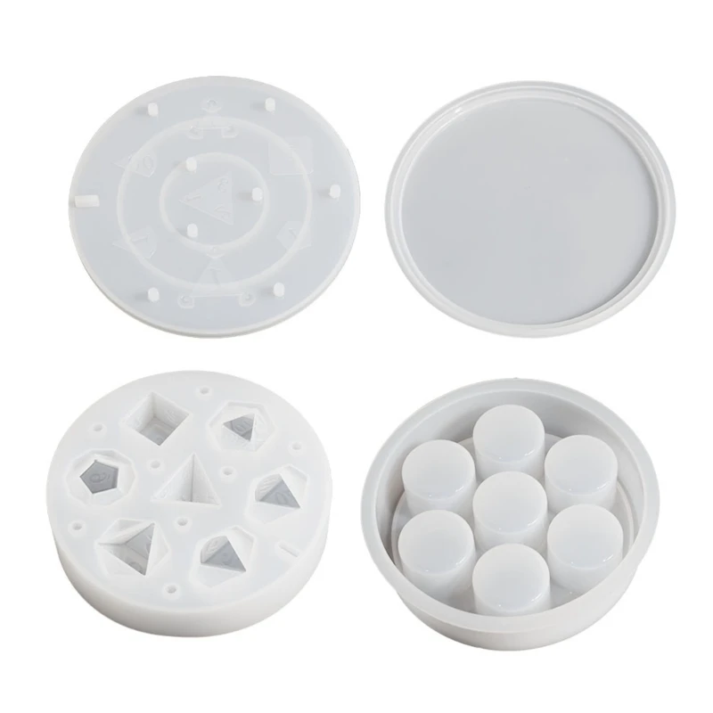 Dices Dies Resin Castings Mold 7 Shapes Game Dices Pentagon Square Dices Mold Digital Dices Game Home Crafts