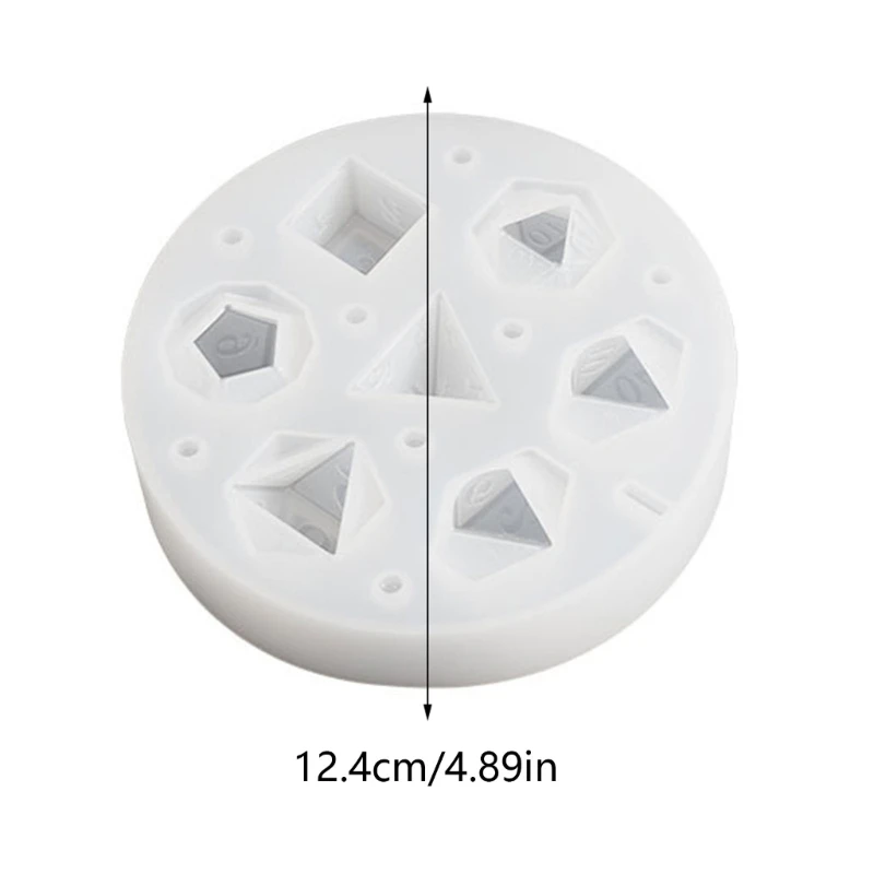 Dices Dies Resin Castings Mold 7 Shapes Game Dices Pentagon Square Dices Mold Digital Dices Game Home Crafts