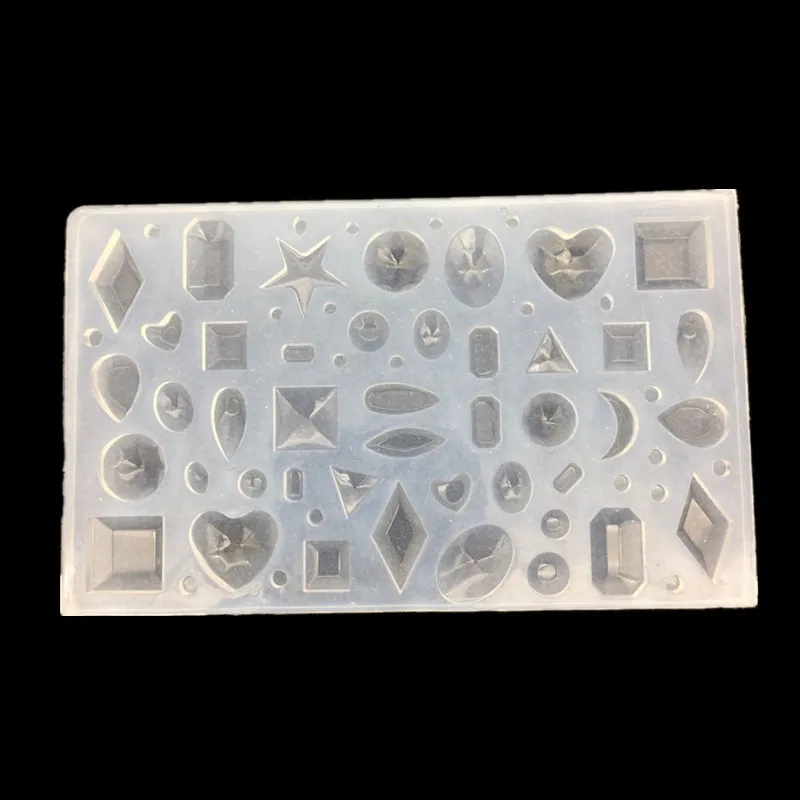 1PCS DIY mirror jewelry crystal Epoxy resin mold love geometry moon variety gemstone pendant mold