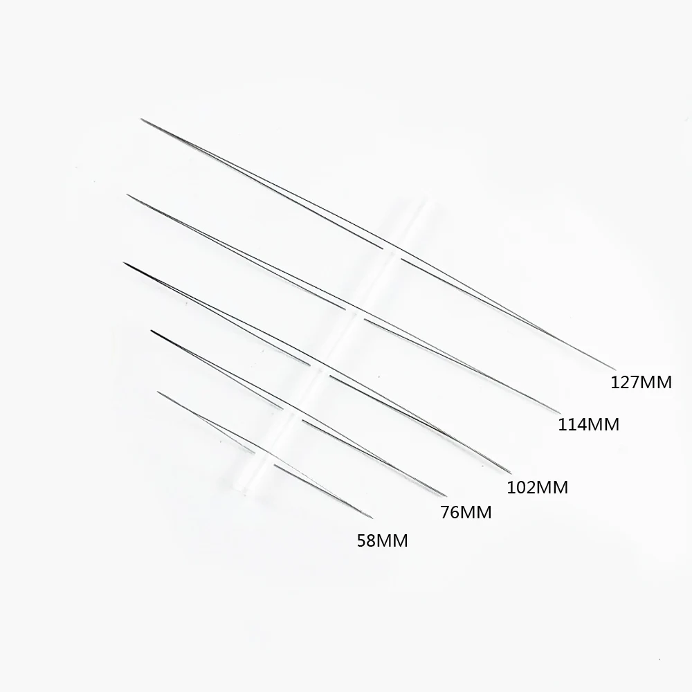 5PCS/lot Big Eye Curved Open Stainless Steel Beading Needles for Beads Pearls Threading String Cord Jewelry Making Tools Pins