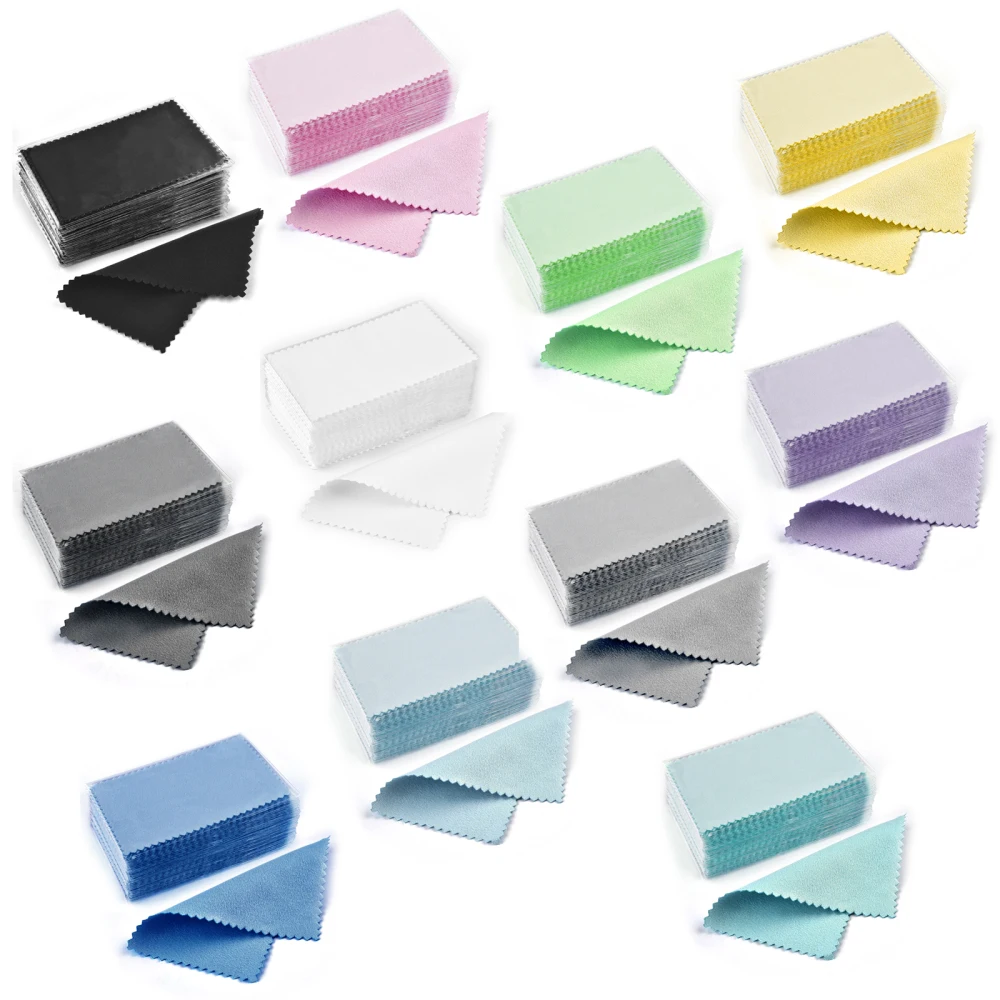 10*6.3cm/8*8cm/8*6cm 50pcs Silver Clean Polishing Cloth Soft Clean Wipe Wiping Cloth For Necklaces Rings Jewelry Clean Tool
